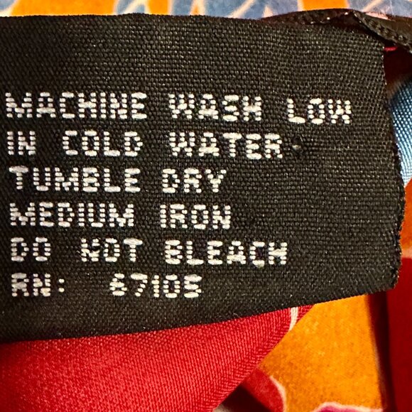 Silk Club Blouse VTG MultiColor 100% Silk Button Front Long Slvs Pocket Size 3XL - Picture 5 of 10